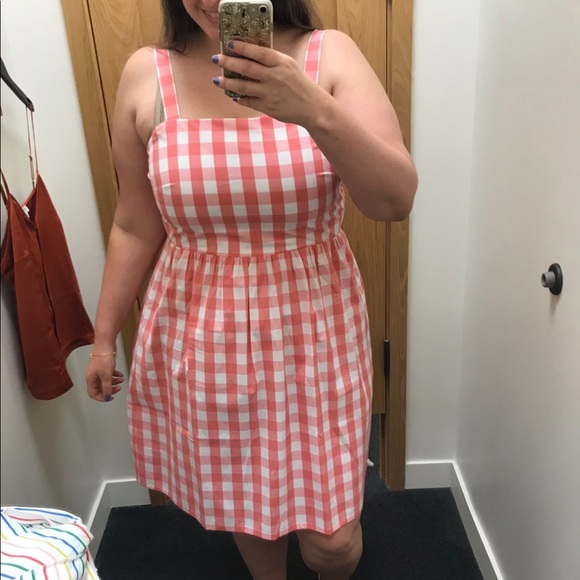 J Crew Factory Pink Gingham Dress, L - Picture 7 of 7